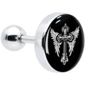 BodyCandy 16G 1/4 Black White Winged Cross Tragus Cartilage Earring by Onyx O — main product shot