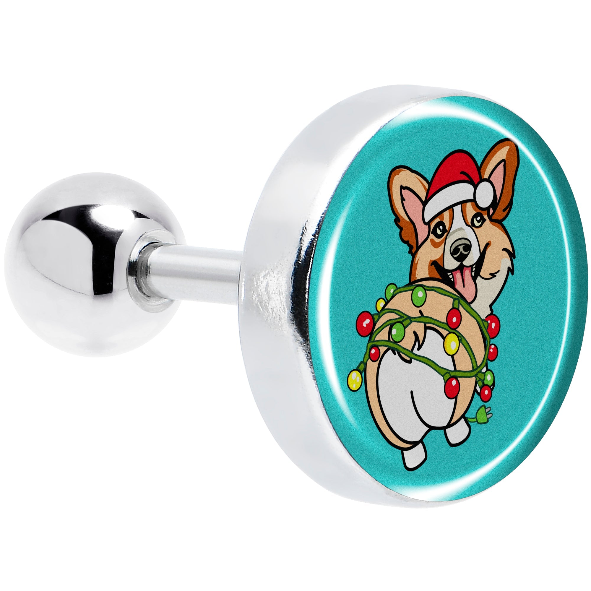 BodyCandy Christmas Holiday Lights Corgi Dog Tragus Cartilage Earring by Onyx O — main product shot