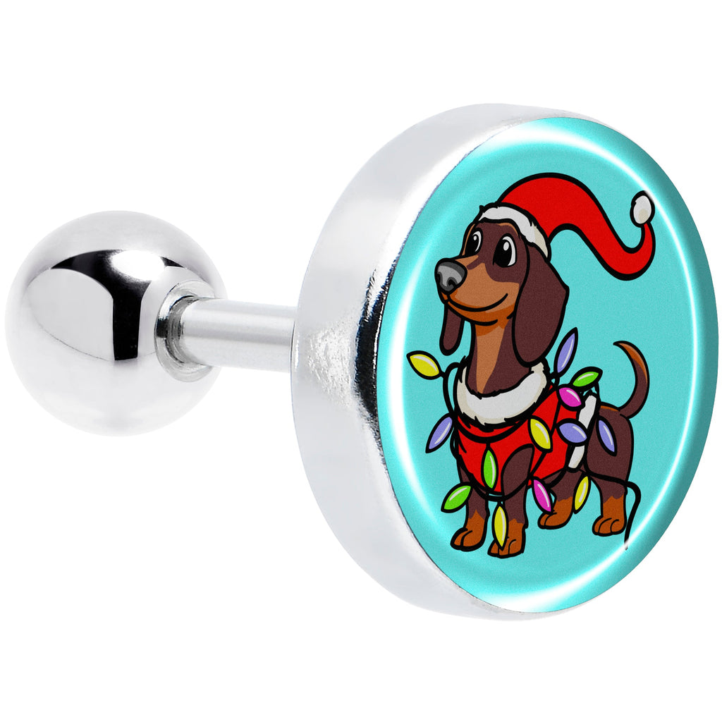 BodyCandy Christmas Holiday Weiner Dog Tragus Cartilage Earring by Onyx O — main product shot