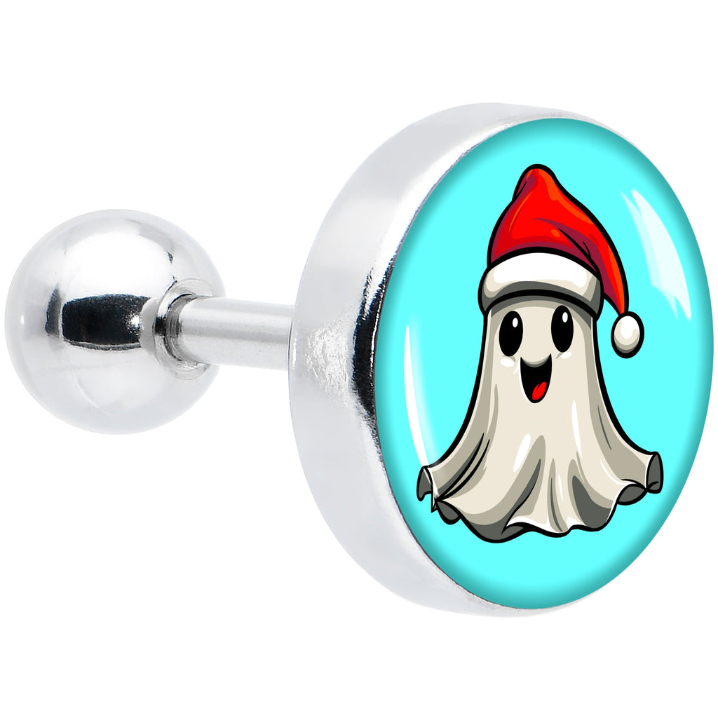 BodyCandy 16G 1/4 Holiday Christmas Spirit Ghost Tragus Cartilage Earring by Onyx O — main product shot