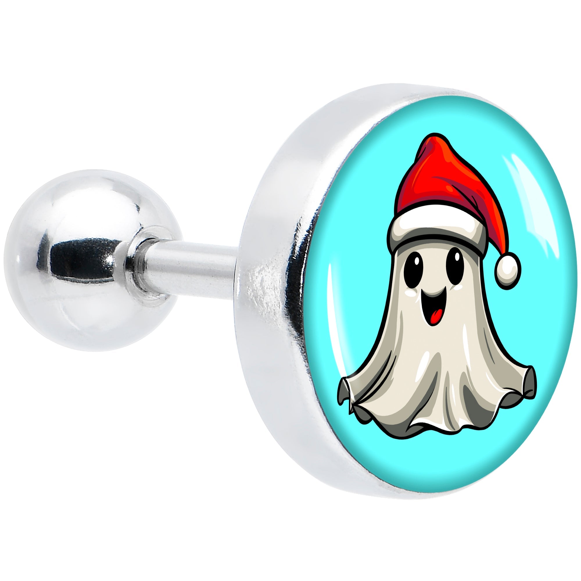 BodyCandy 16G 1/4 Holiday Christmas Spirit Ghost Tragus Cartilage Earring by Onyx O — main product shot