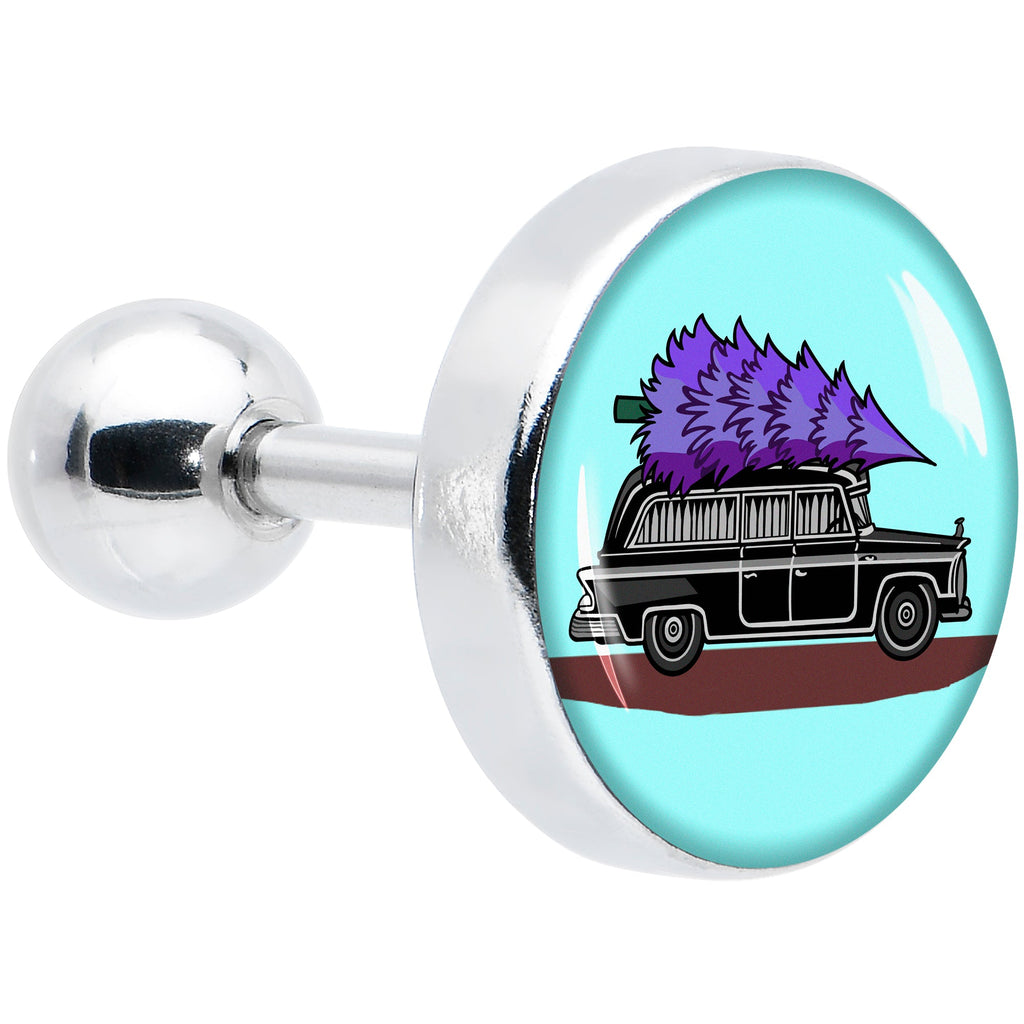 BodyCandy 16G 1/4 Holiday Christmas Hearse Tragus Cartilage Earring by Onyx O — main product shot