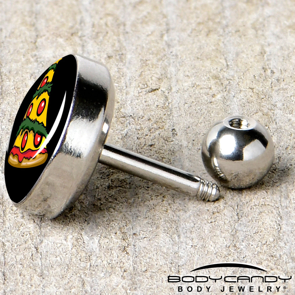 BodyCandy Christmas Holiday Pizza Tree Tragus Cartilage Earring by Onyx O — back view