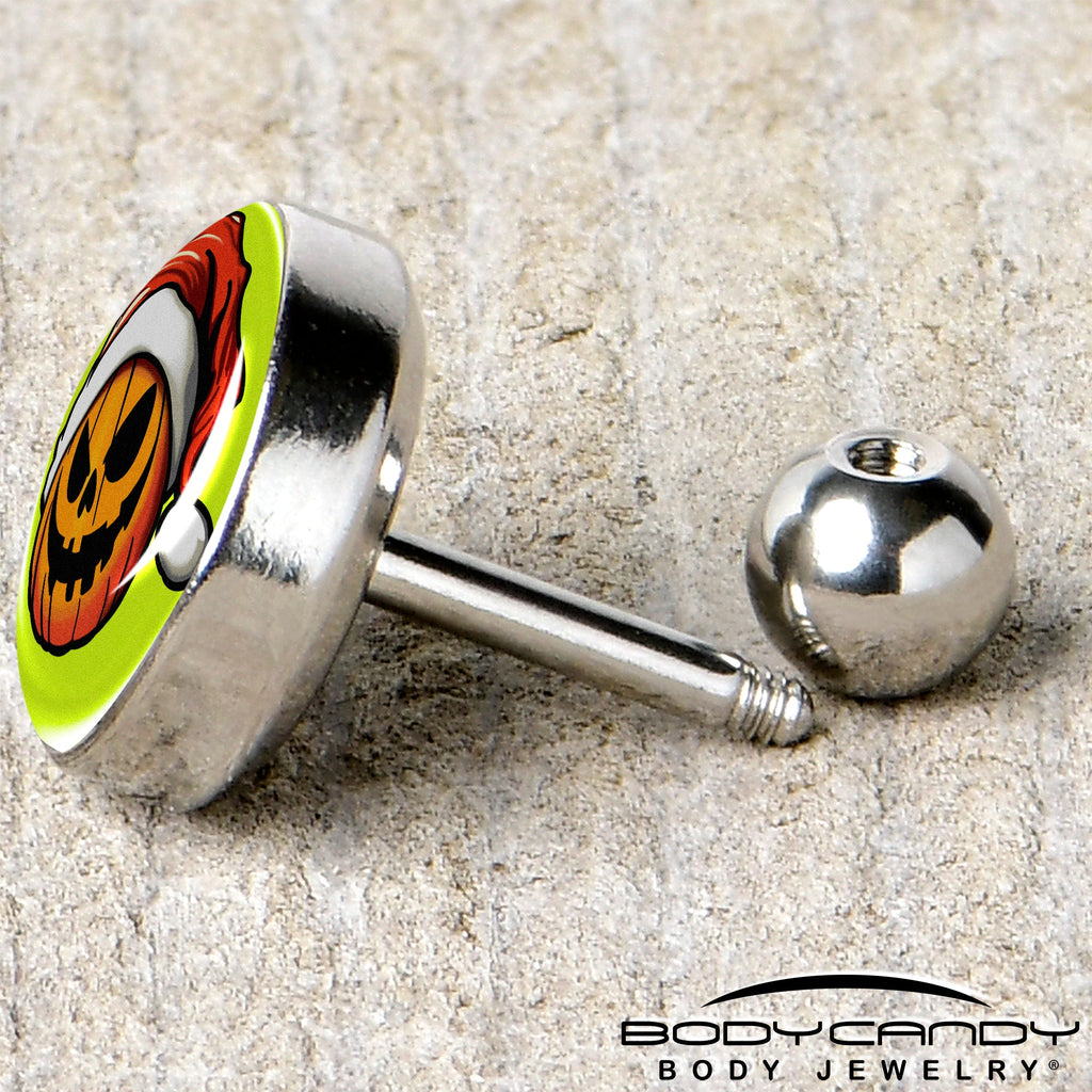 BodyCandy Christmas Holiday Santa Hat Pumpkin Tragus Cartilage Earring by Onyx O — back view