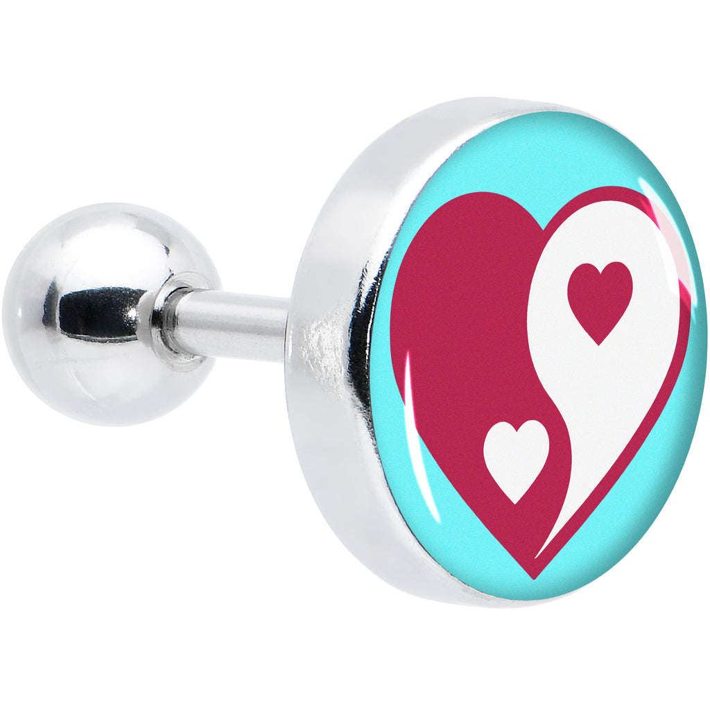 BodyCandy 16G 1/4 Love Yin Yang Heart Cartilage Tragus Earring by Onyx O — main product shot