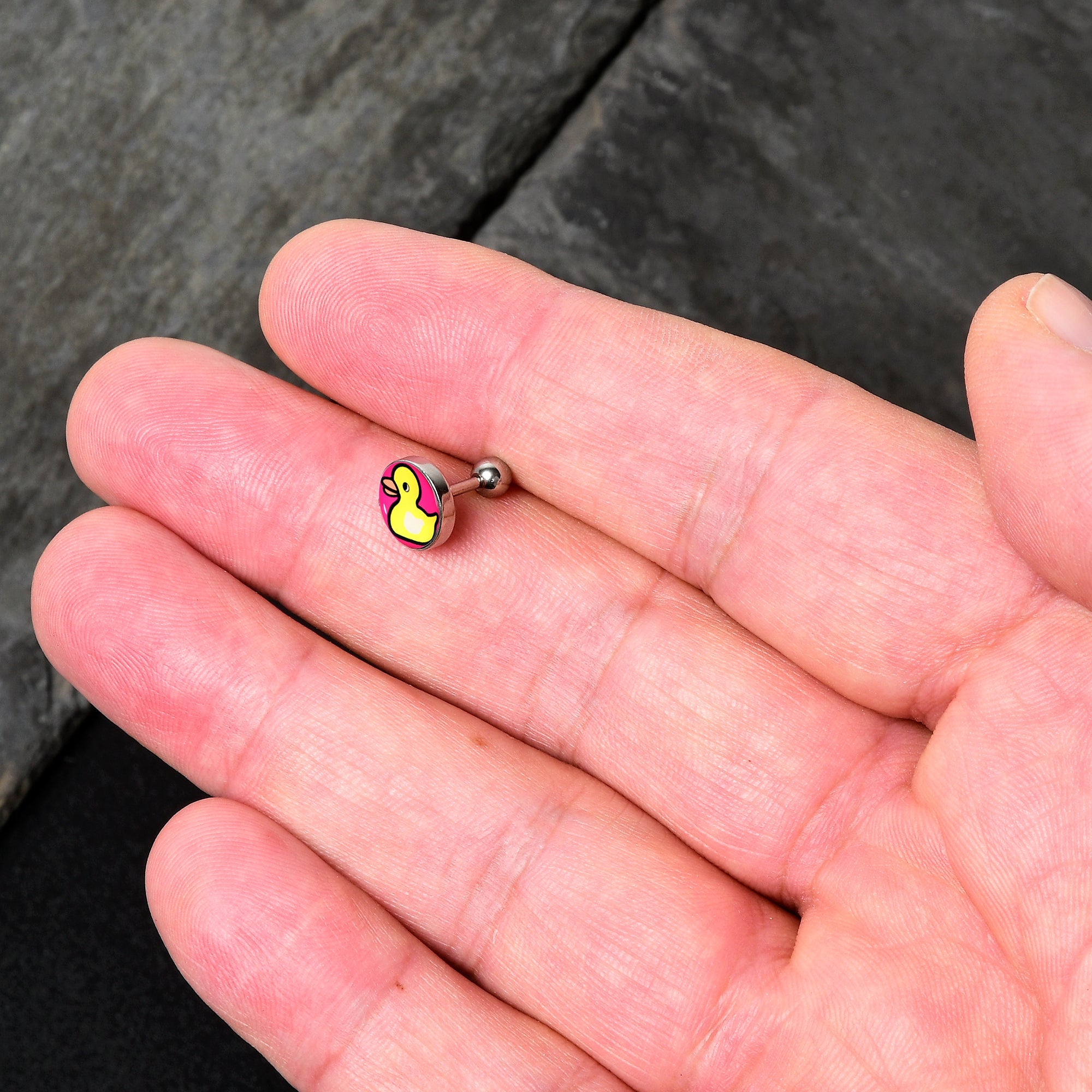 BodyCandy 16G 1/4 Yellow Ducky Cartilage Tragus Earring by Onyx O — lifestyle context