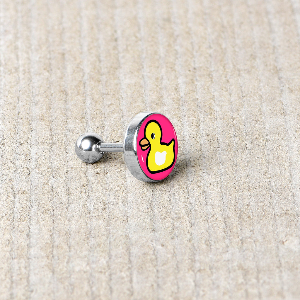 BodyCandy 16G 1/4 Yellow Ducky Cartilage Tragus Earring by Onyx O — alternative angle