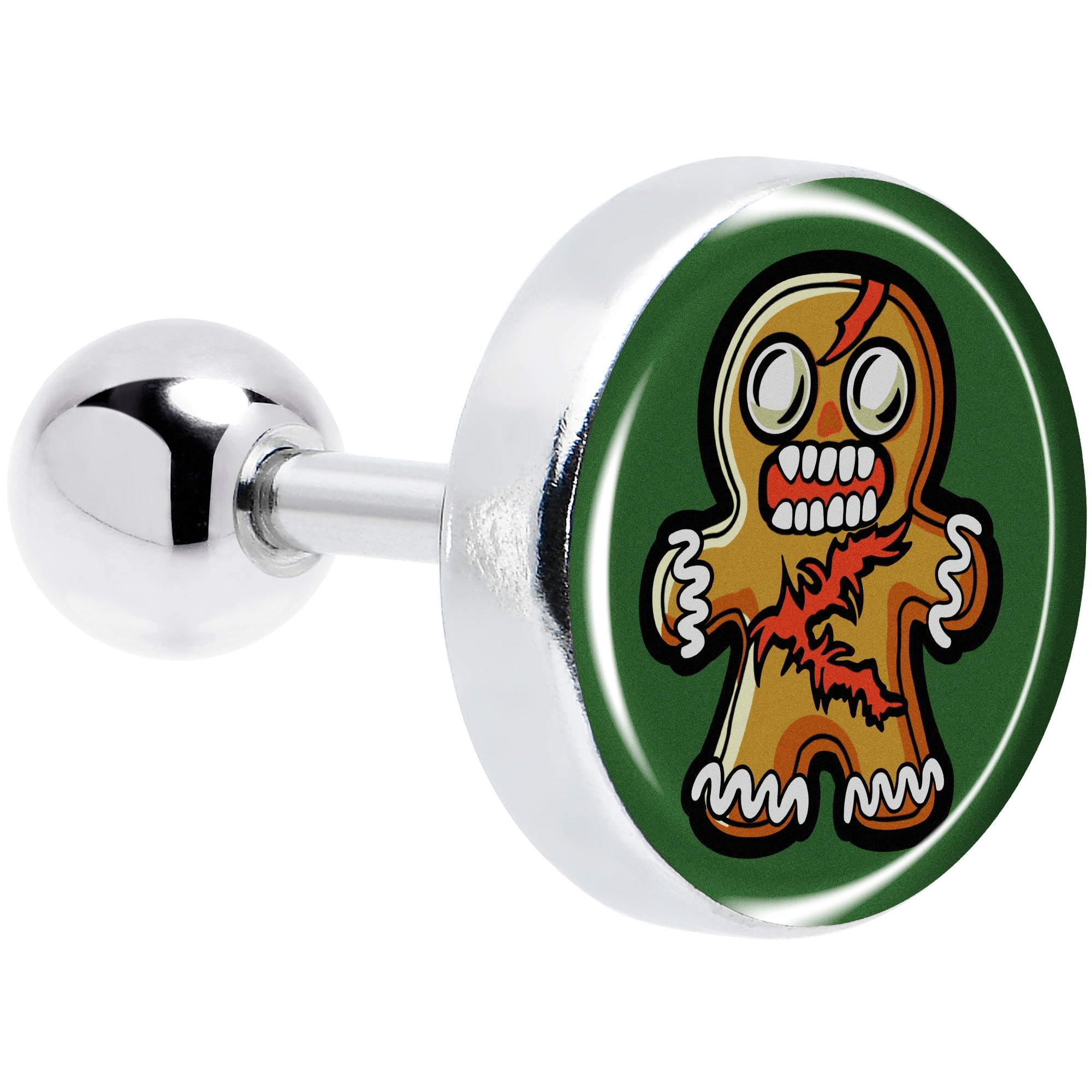 BodyCandy Christmas Holiday Zombie Gingergread Man Tragus Cartilage Earring by Onyx O — main product shot