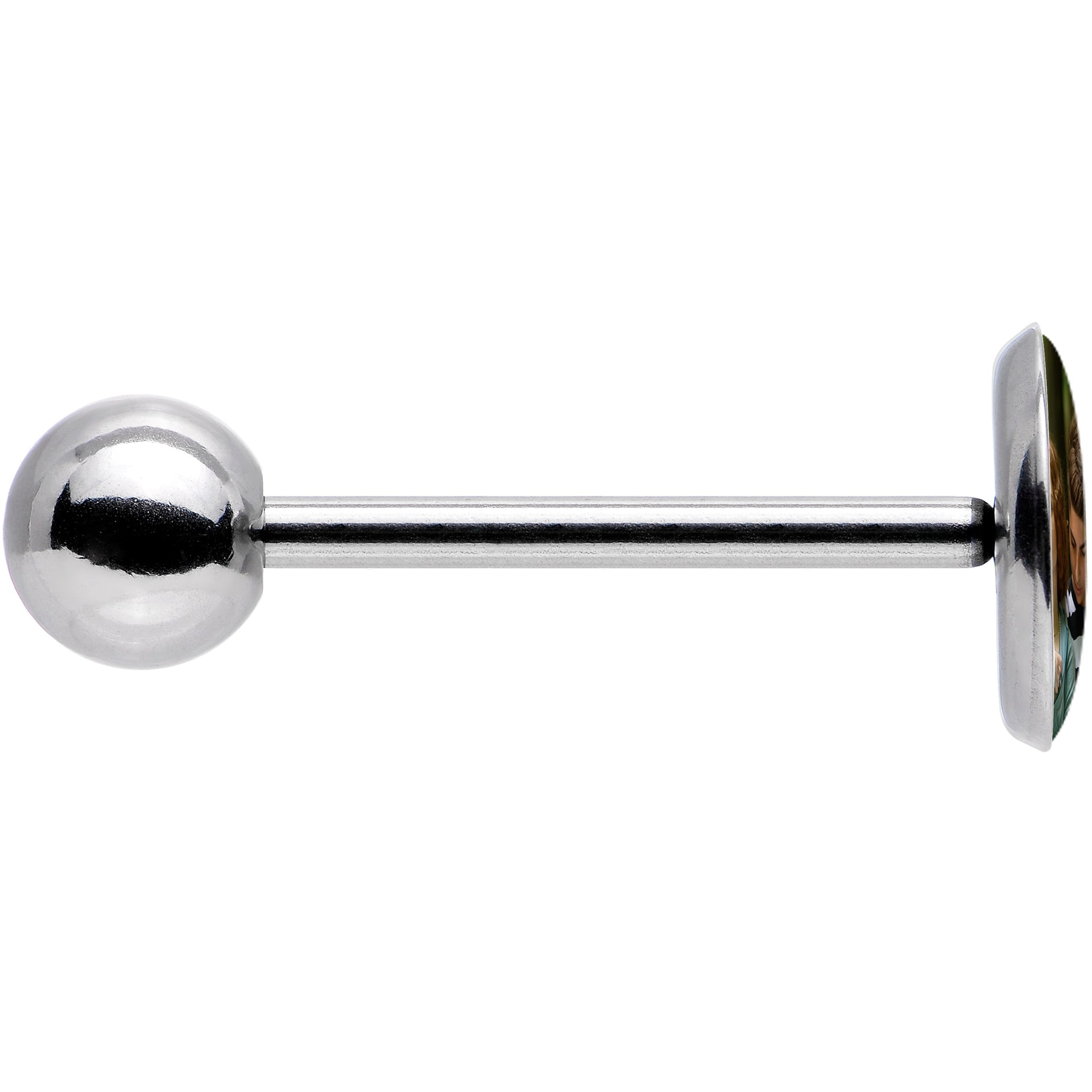 BodyCandy Custom Photo Stainless Steel Barbell Tongue Ring — lifestyle context
