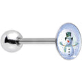 BodyCandy Stainless Steel Snow Globe Snowman Barbell Tongue Ring — main product shot