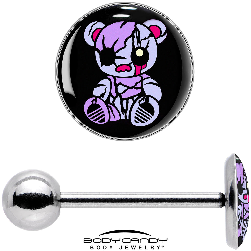 BodyCandy Attitude Teddy Bear Barbell Tongue Ring by Onyx O — in-use photo