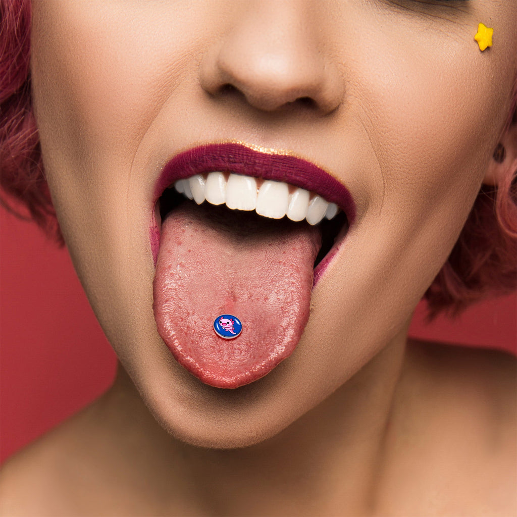 BodyCandy Adorable Axolotl Barbell Tongue Ring by Onyx O — alternative angle