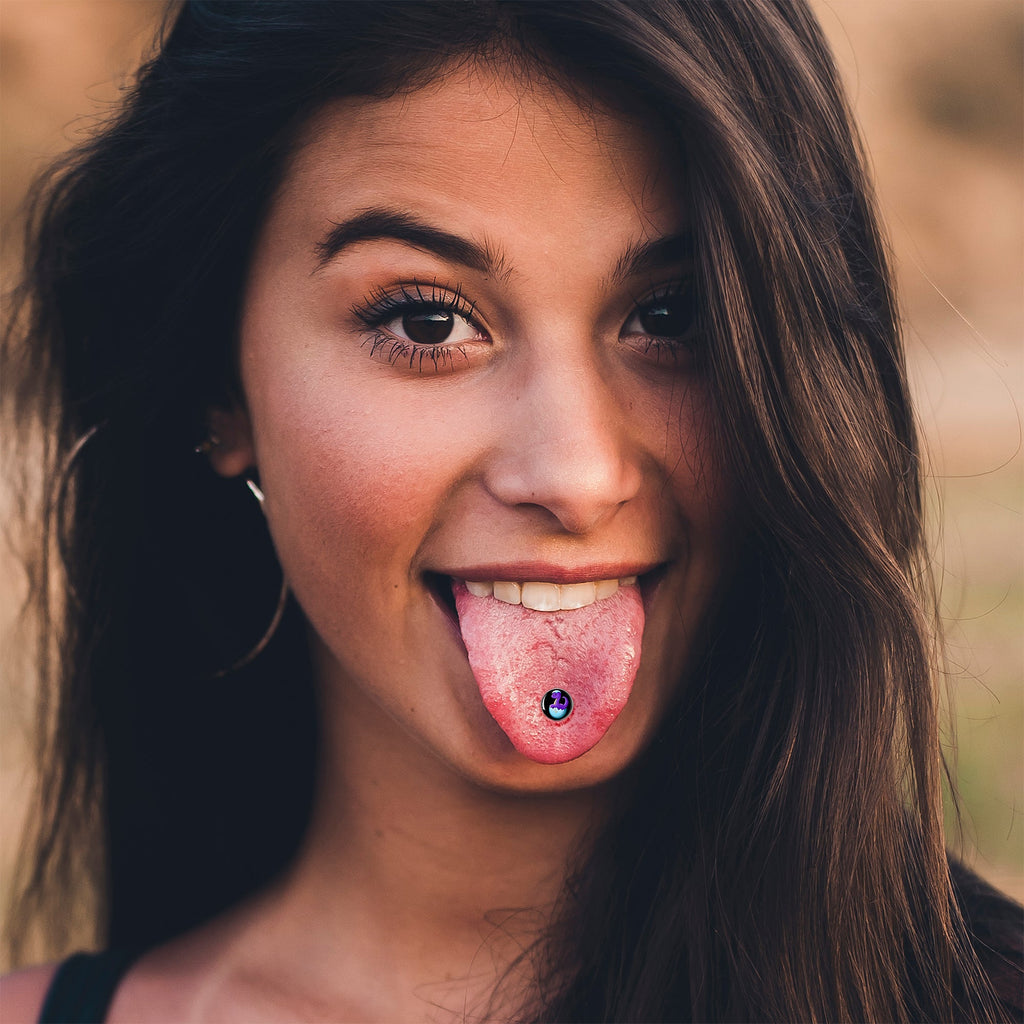 BodyCandy Baby Dinosaur Barbell Tongue Ring by Onyx O — lifestyle context