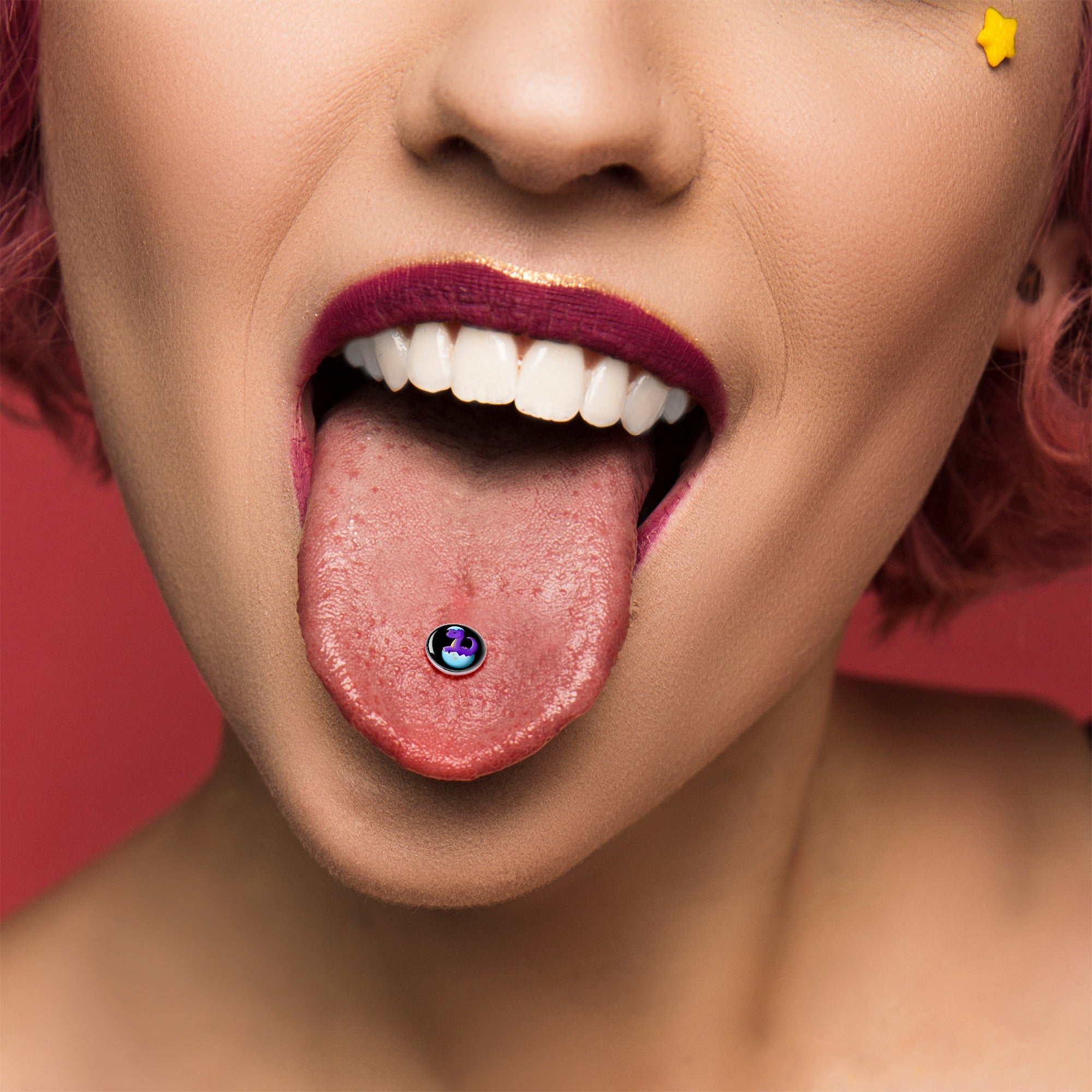 BodyCandy Baby Dinosaur Barbell Tongue Ring by Onyx O — alternative angle