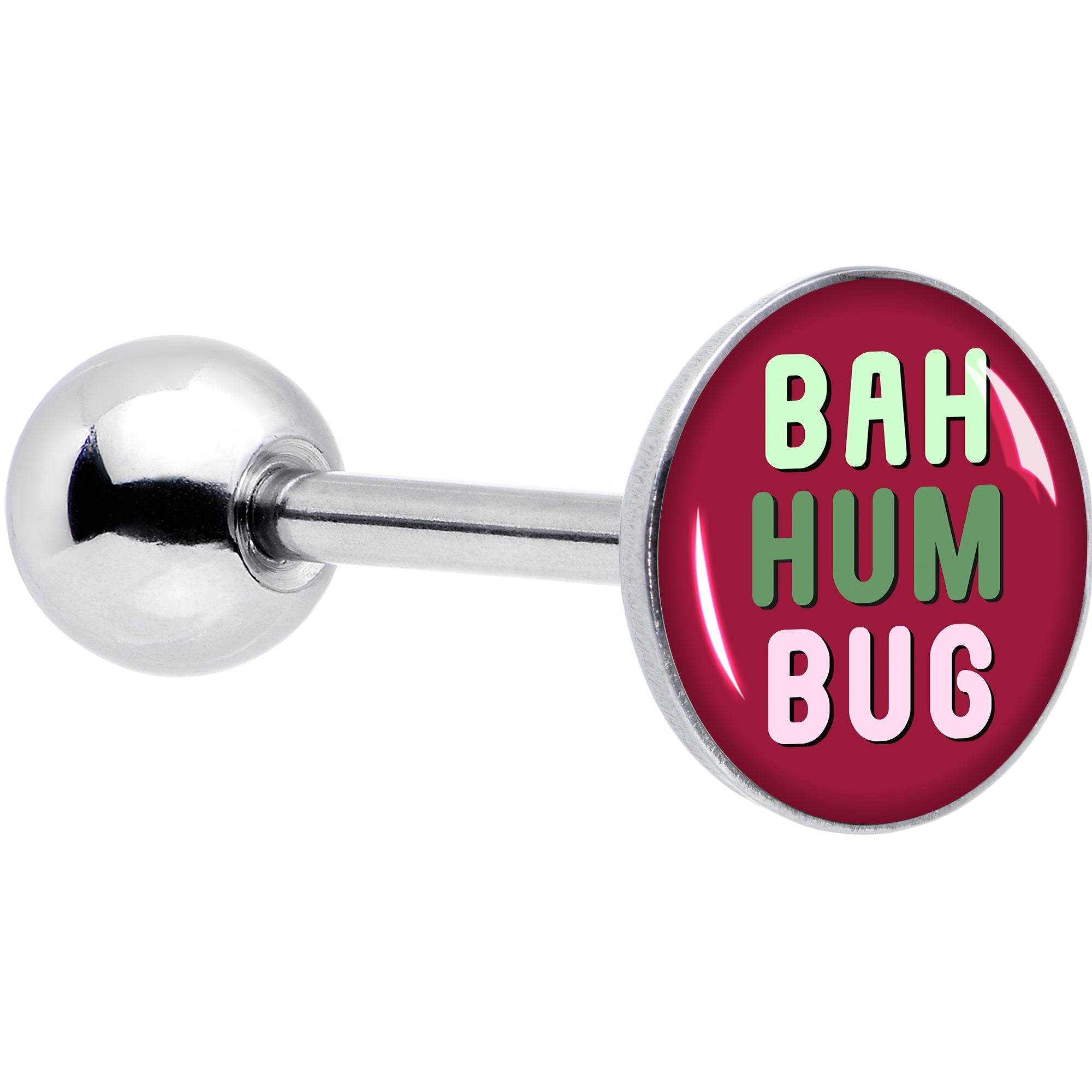 BodyCandy Bah Humbug Holiday Grouch Barbell Tongue Ring by Onyx O — main product shot