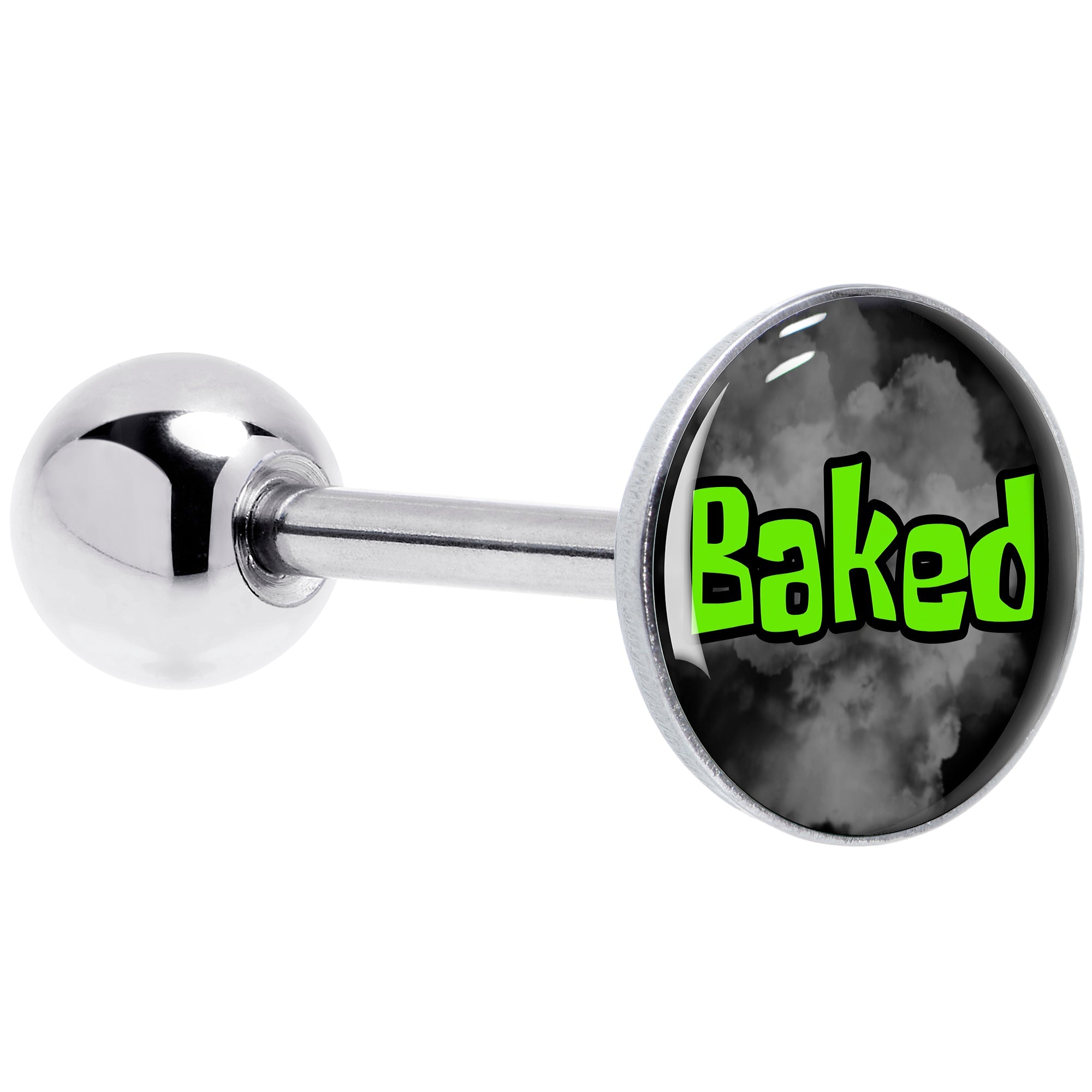 BodyCandy Logo Baked Stoner Barbell Tongue Ring by Onyx O — main product shot