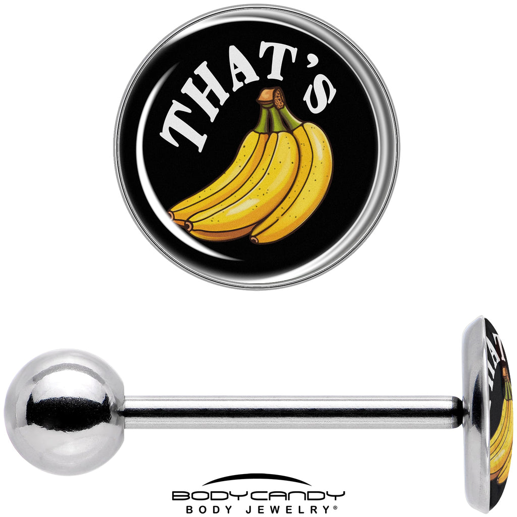 BodyCandy That is Bananas Barbell Tongue Ring by Onyx O — in-use photo