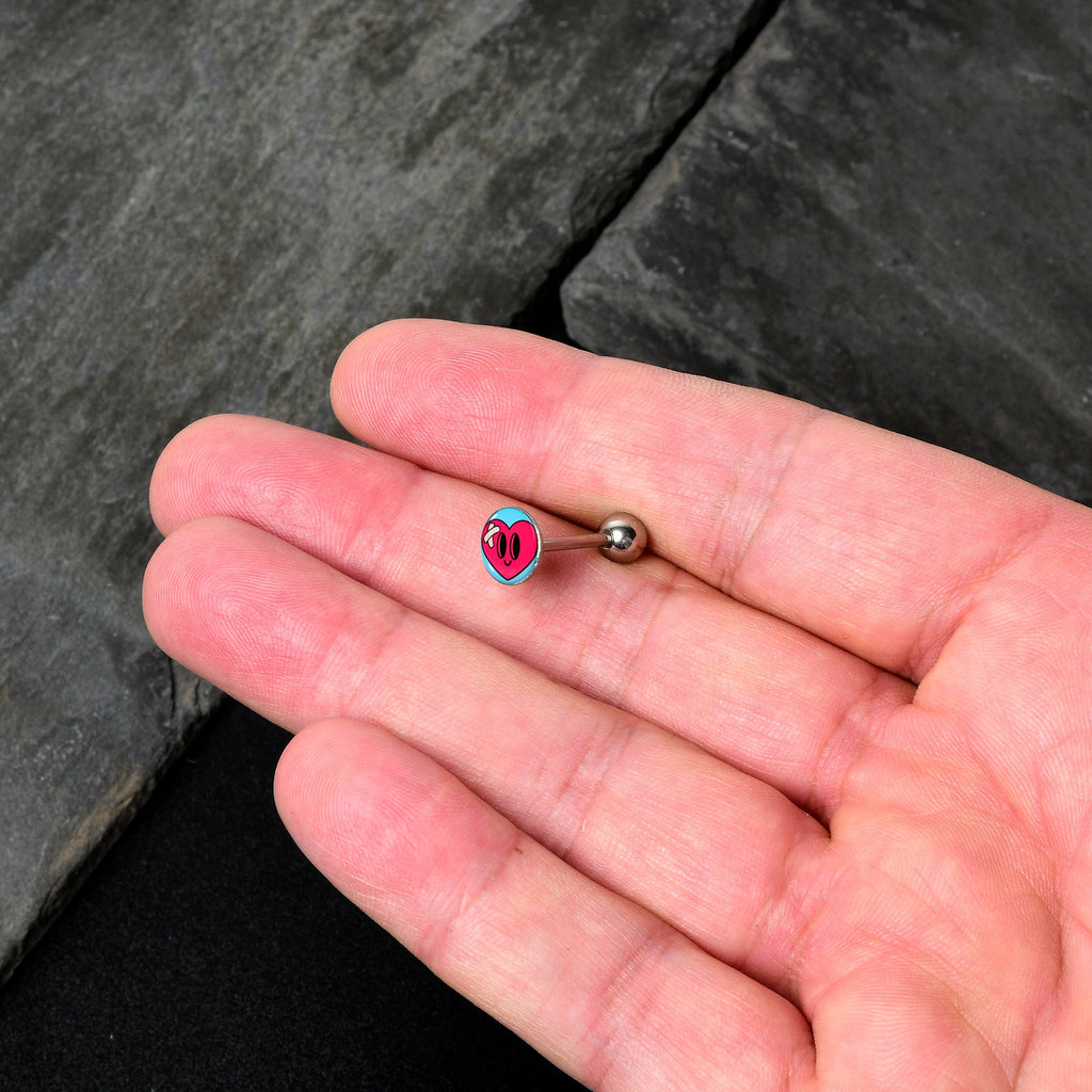 BodyCandy Heartbreak Bandaged Heart Barbell Tongue Ring by Onyx O — lifestyle context