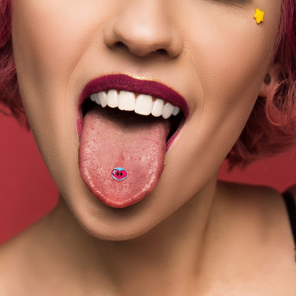 BodyCandy Heartbreak Bandaged Heart Barbell Tongue Ring by Onyx O — alternative angle