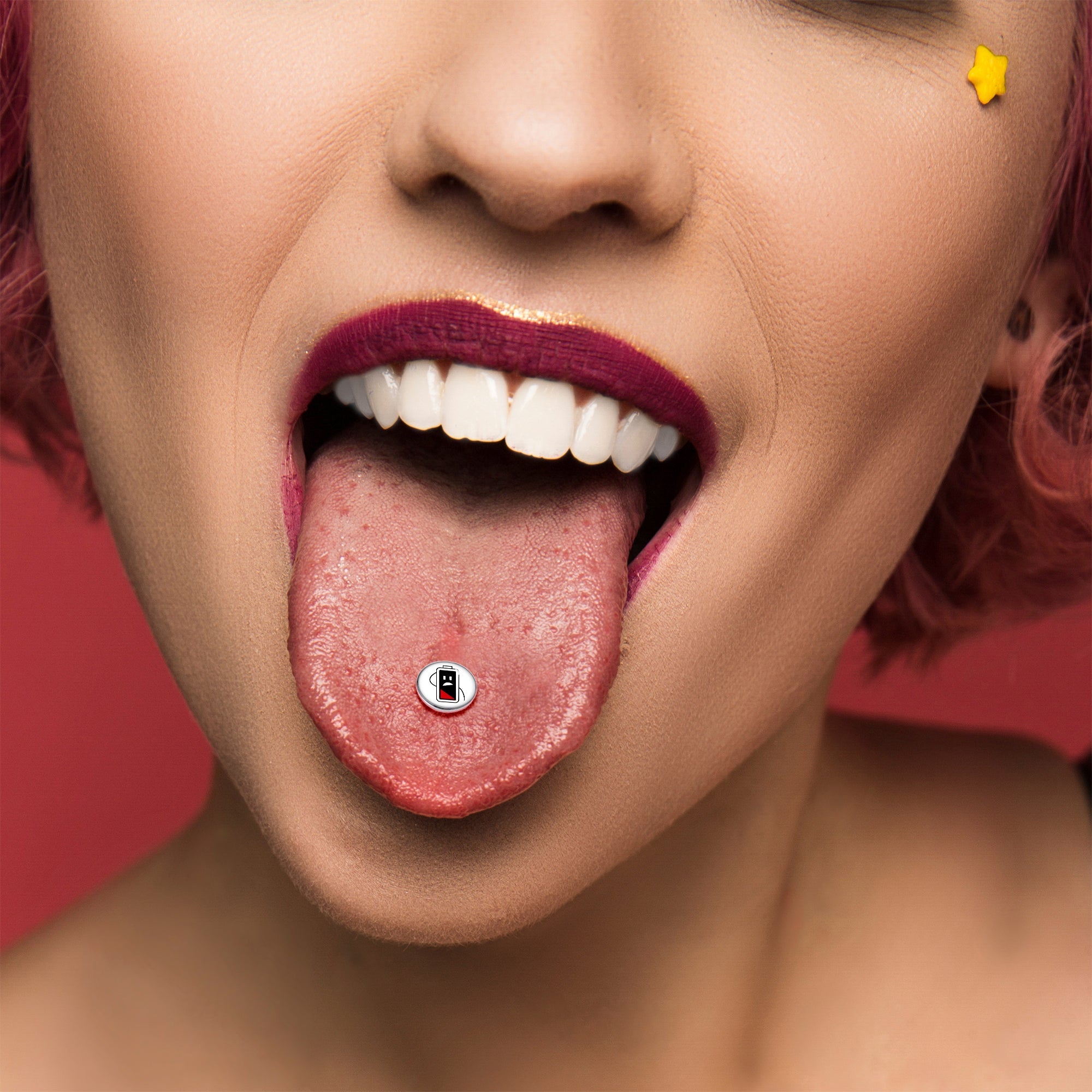 BodyCandy Battery Empty Barbell Tongue Ring by Onyx O — alternative angle