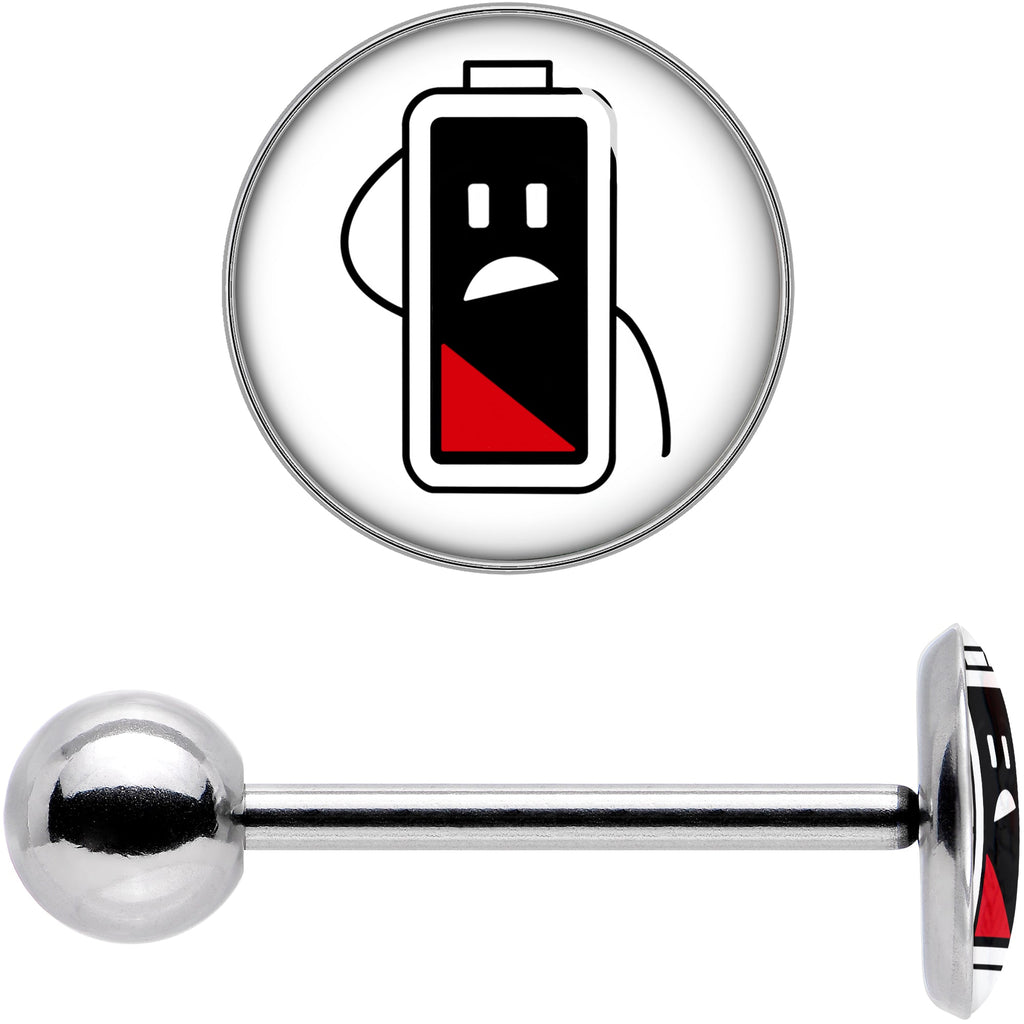 BodyCandy Battery Empty Barbell Tongue Ring by Onyx O — in-use photo