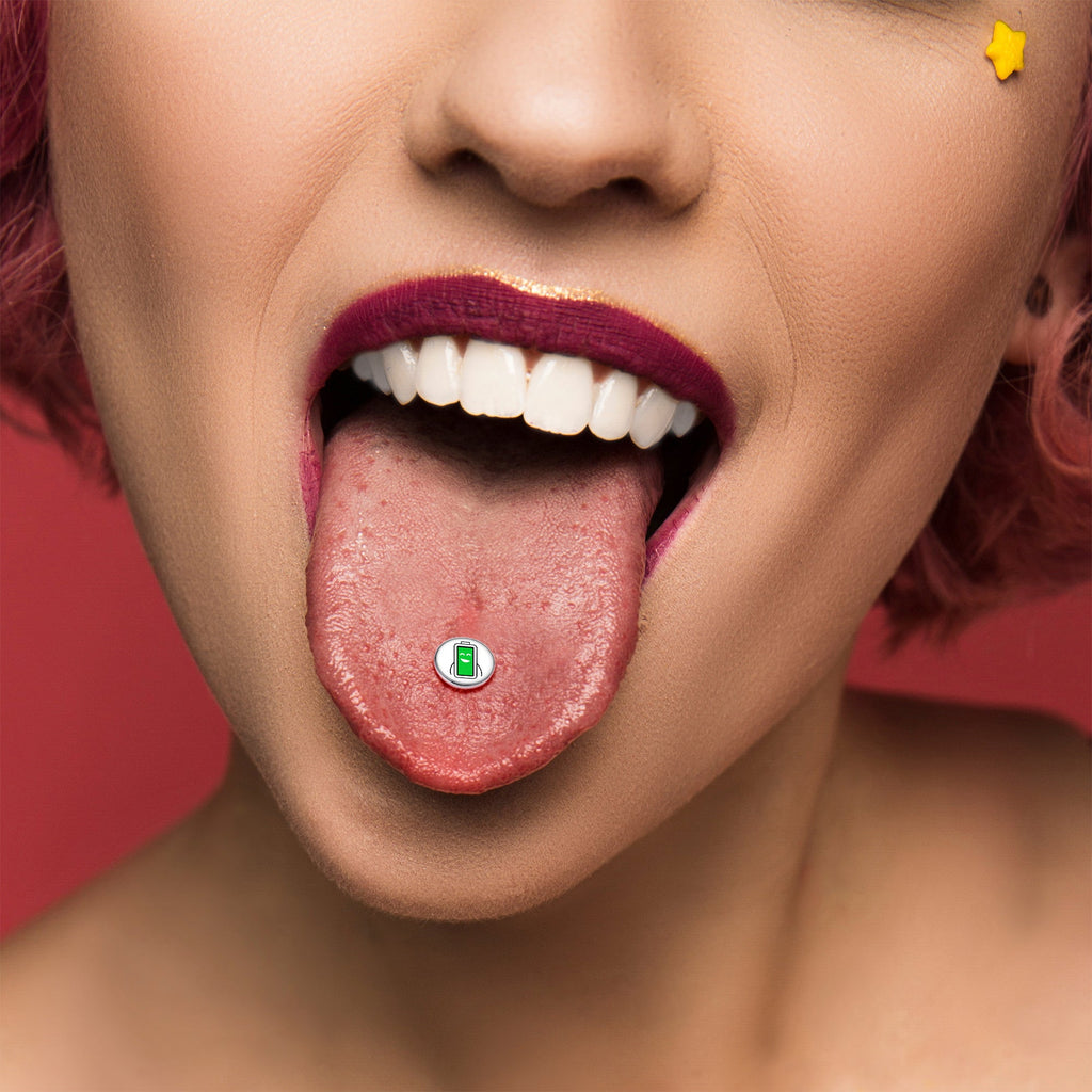 BodyCandy Battery Full Barbell Tongue Ring by Onyx O — alternative angle