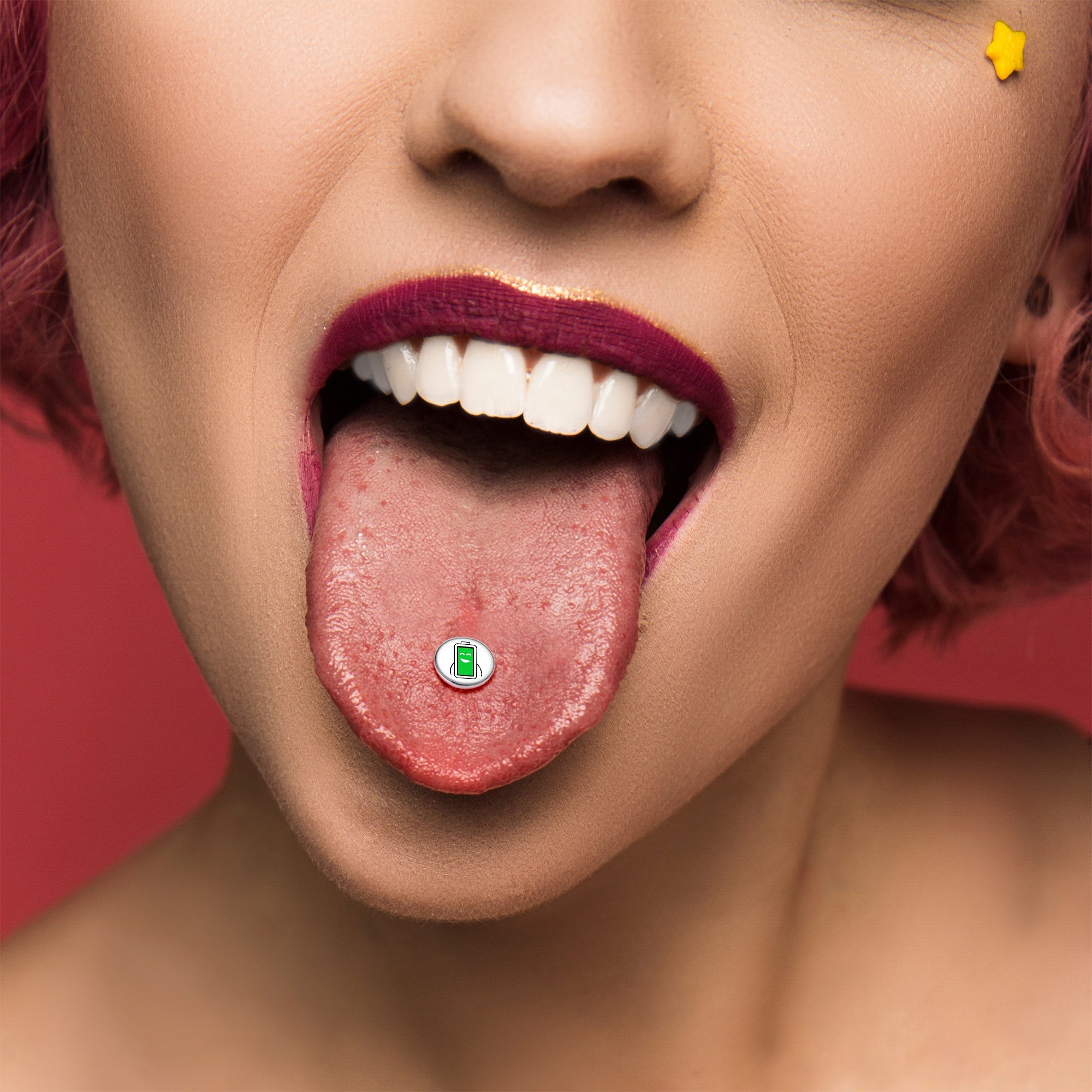 BodyCandy Battery Full Barbell Tongue Ring by Onyx O — alternative angle