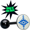 BodyCandy Glow in the Dark Black Anodized Evil Eye Barbell Tongue Ring by Onyx O — main product shot