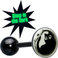 BodyCandy Glow in the Dark Black Anodized Fishbowl Kitty Cat Barbell Tongue Ring by Onyx O — main product shot