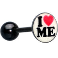 BodyCandy Black Glow in the Dark I Love Me Barbell Tongue Ring by Onyx O — main product shot