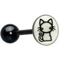 BodyCandy Glow in the Dark Black Anodized Kitty Cat Barbell Tongue Ring by Onyx O — main product shot