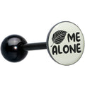 BodyCandy Glow in the Dark Black Anodized Leaf Me Alone Barbell Tongue Ring by Onyx O — main product shot