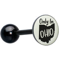 BodyCandy Glow in the Dark Black Anodized Only in Ohio Barbell Tongue Ring by Onyx O — main product shot