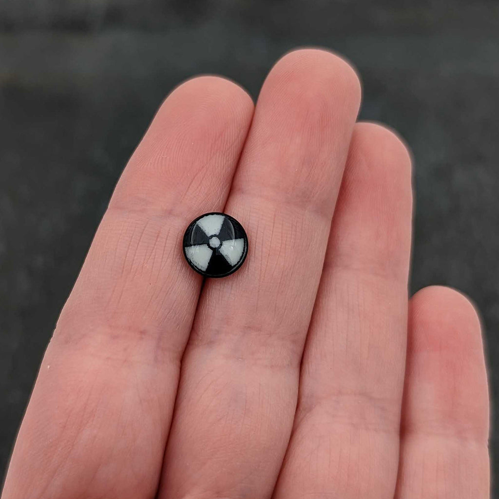 BodyCandy Glow in the Dark Black Anodized Radioactive Barbell Tongue Ring by Onyx O — size reference