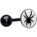 BodyCandy Glow in the Dark Black Anodized Black Widow Spider Barbell Tongue Ring by Onyx O — main product shot