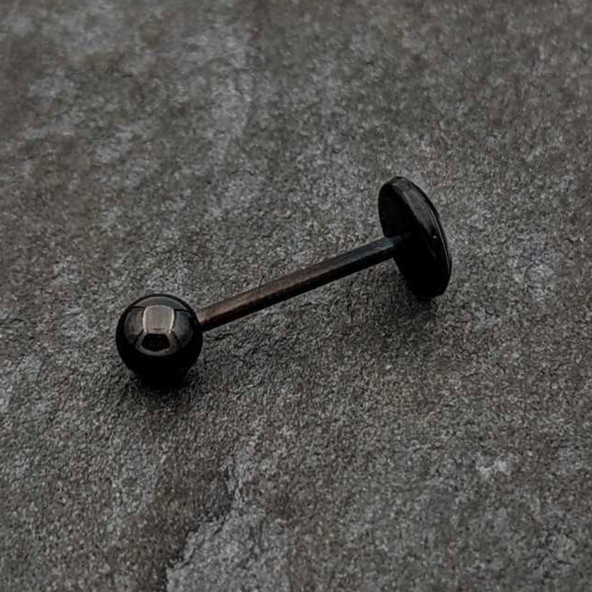 BodyCandy Glow in the Dark Black Anodized Black Widow Spider Barbell Tongue Ring by Onyx O — size reference