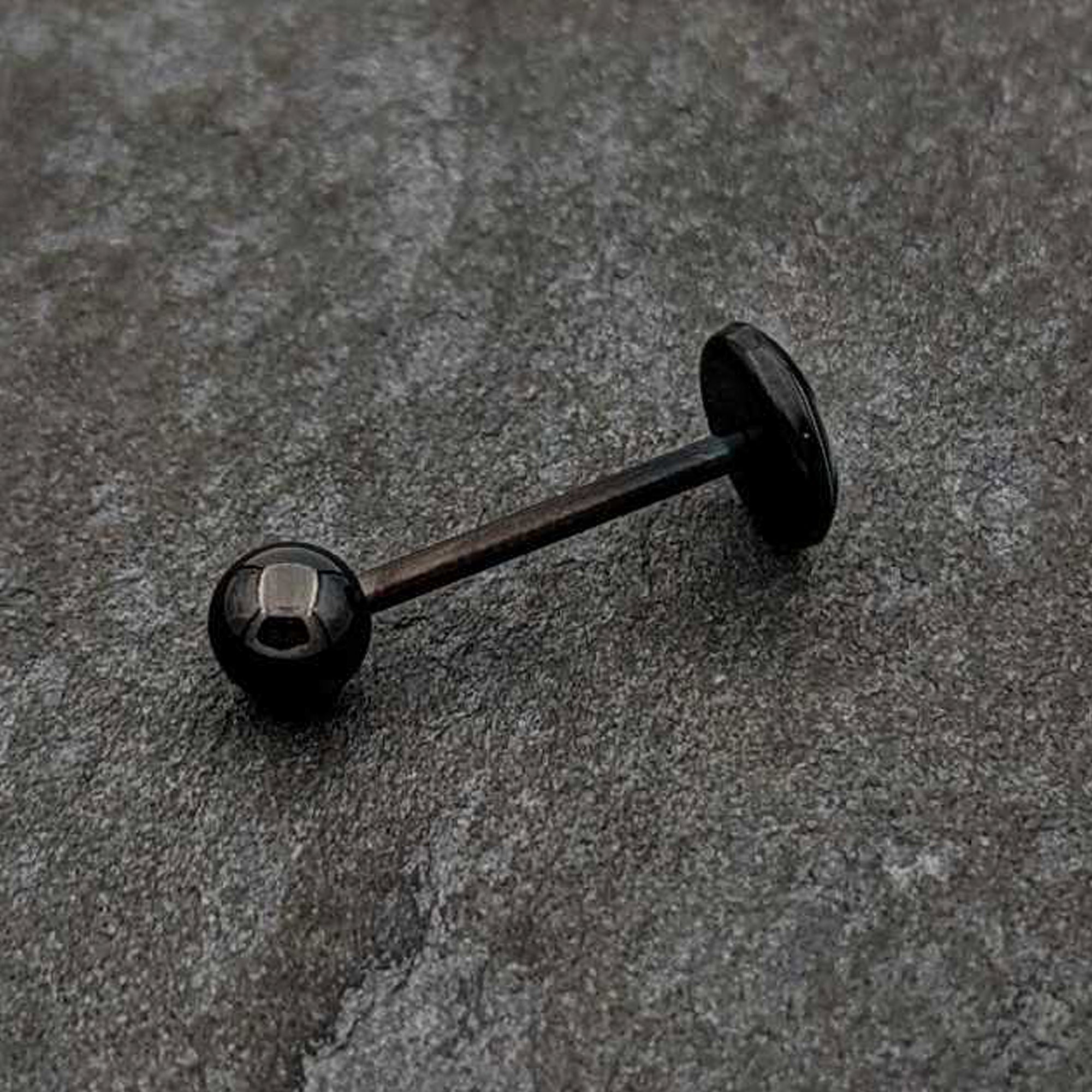 BodyCandy Glow in the Dark Black Anodized Tree of Life Barbell Tongue Ring by Onyx O — size reference