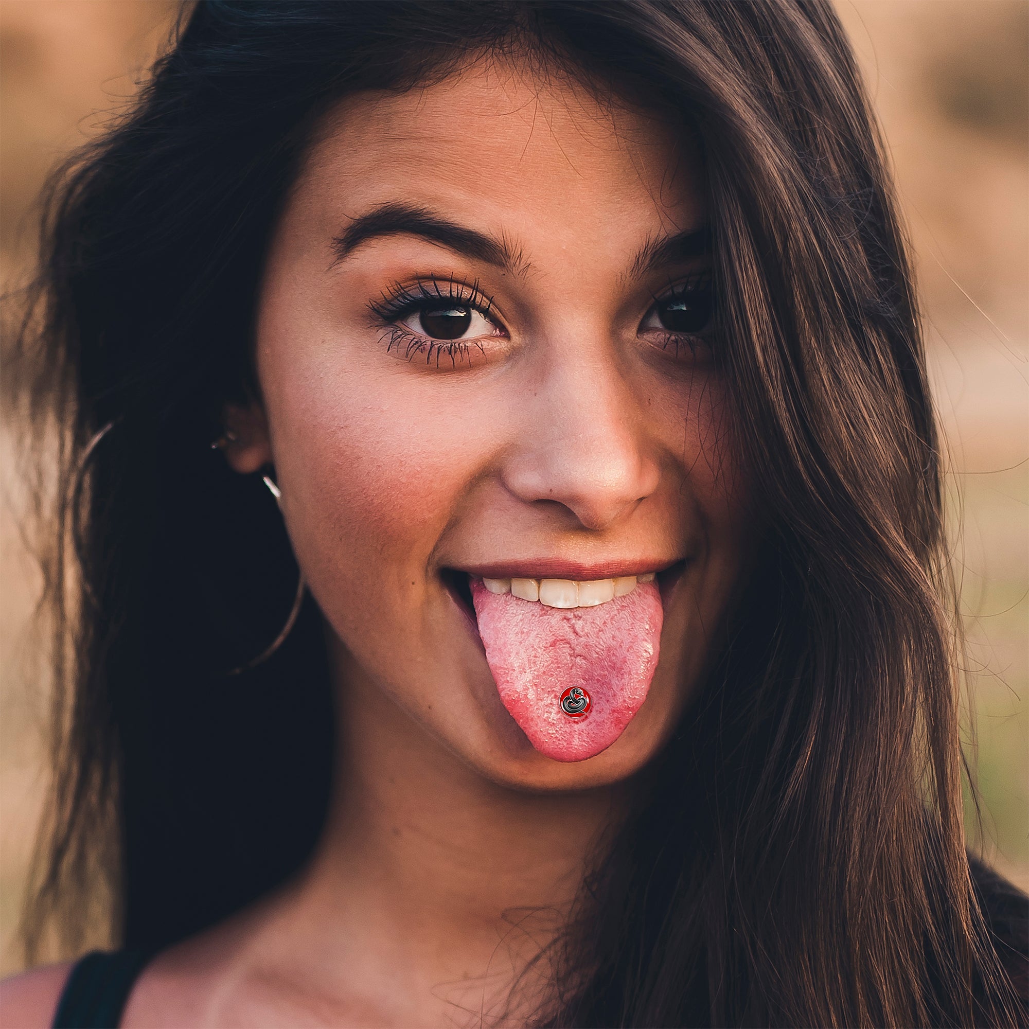 BodyCandy Black Snake Barbell Tongue Ring by Onyx O — lifestyle context