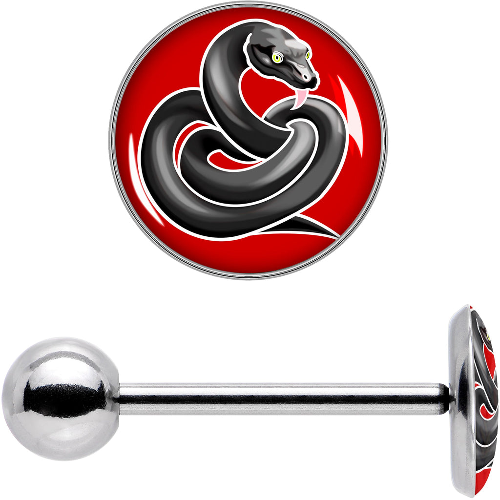 BodyCandy Black Snake Barbell Tongue Ring by Onyx O — in-use photo