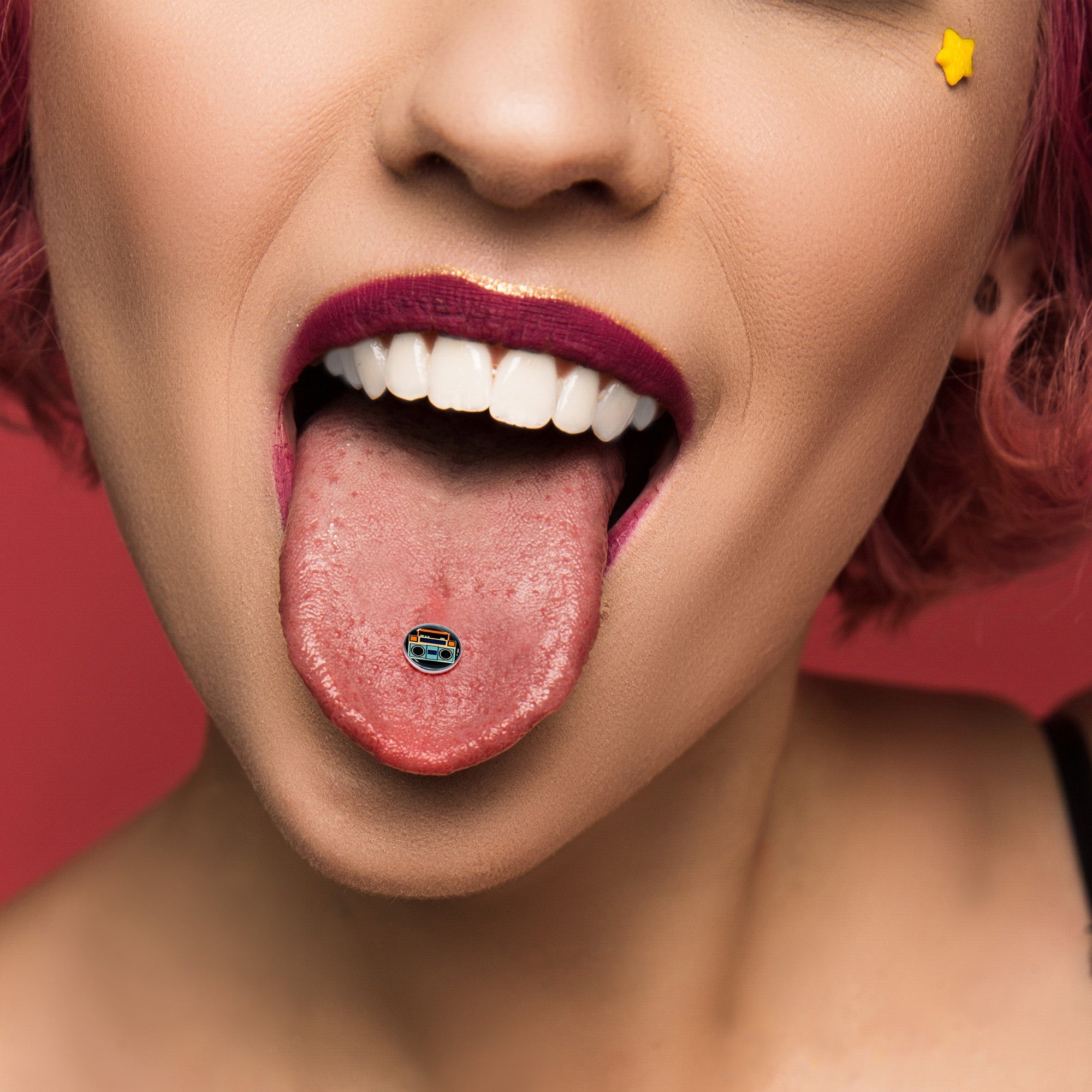 BodyCandy Retro Boombox Barbell Tongue Ring by Onyx O — alternative angle