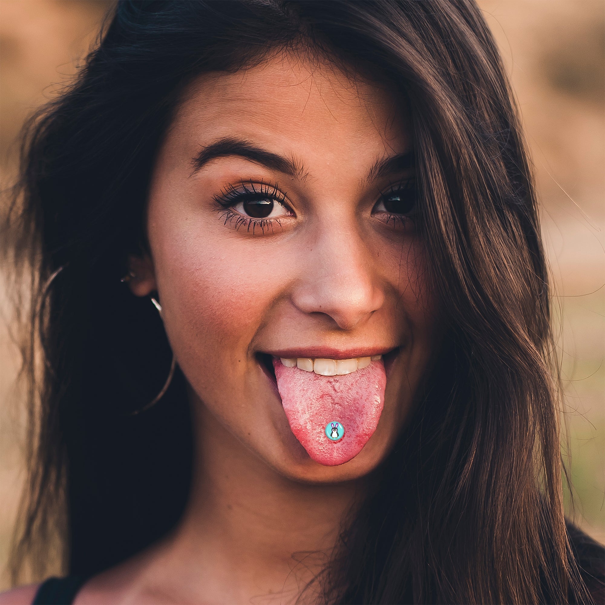 BodyCandy Bunny Penguin Barbell Tongue Ring by Onyx O — lifestyle context