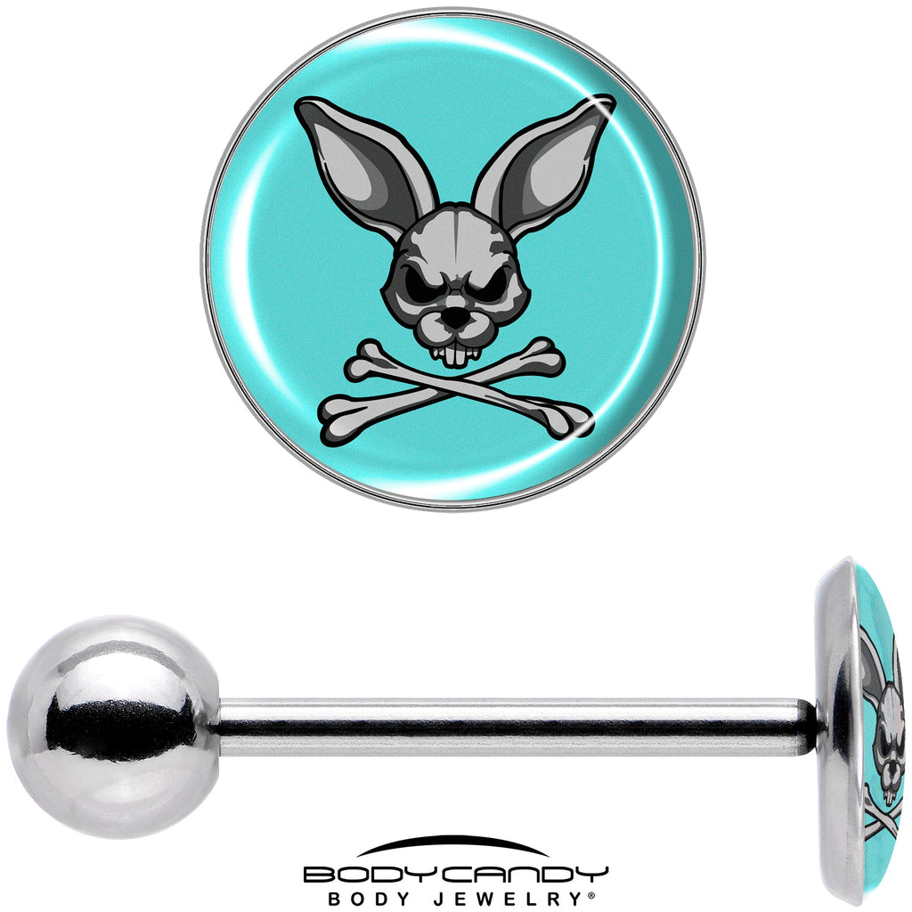BodyCandy Bunny and Crossbones Barbell Tongue Ring by Onyx O — in-use photo