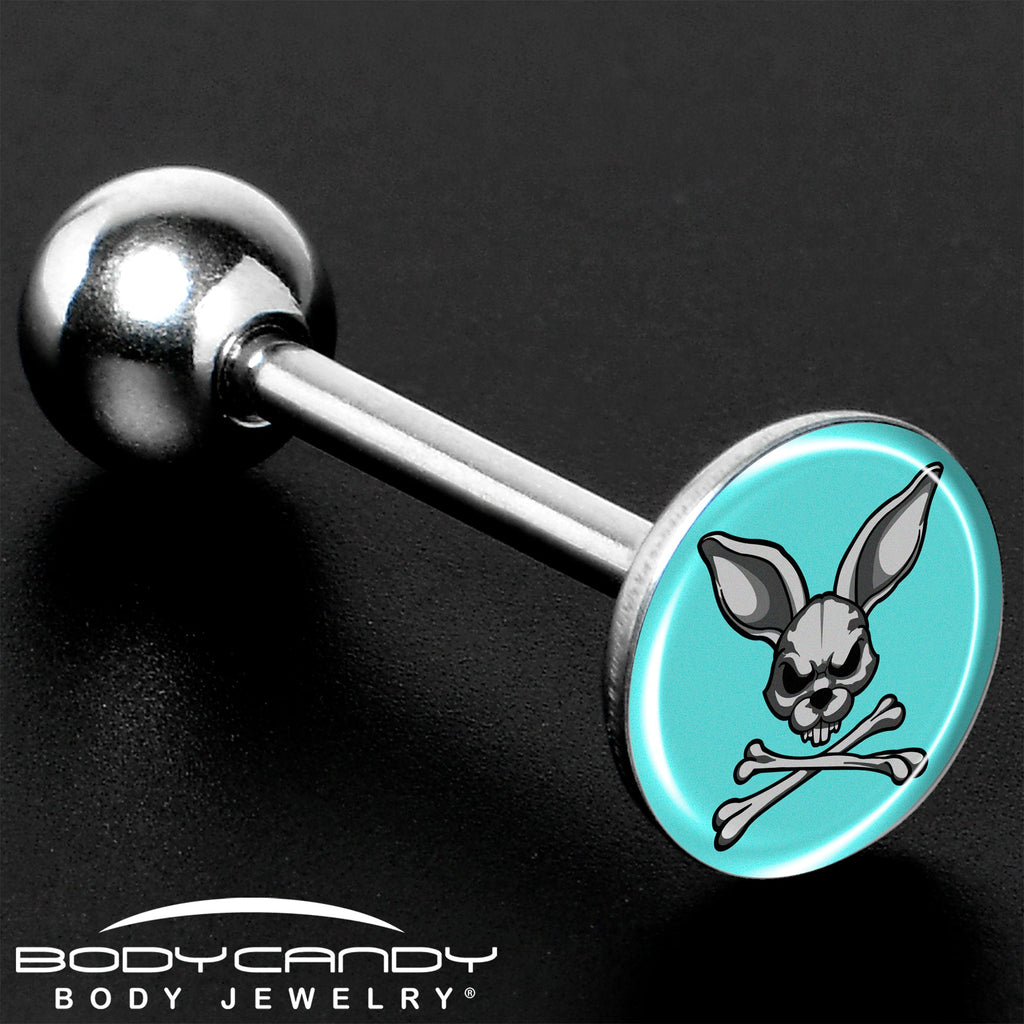 BodyCandy Bunny and Crossbones Barbell Tongue Ring by Onyx O — size reference