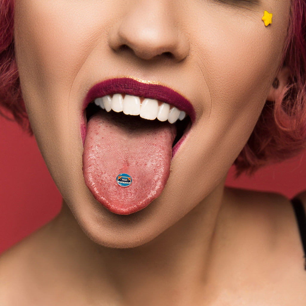 BodyCandy Retro Cassette Tape Barbell Tongue Ring by Onyx O — alternative angle