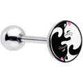 BodyCandy Cute Kitty Cat Yin Yang Barbell Tongue Ring by Onyx O — main product shot