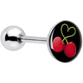 BodyCandy Cherry Heart Barbell Tongue Ring by Onyx O — main product shot