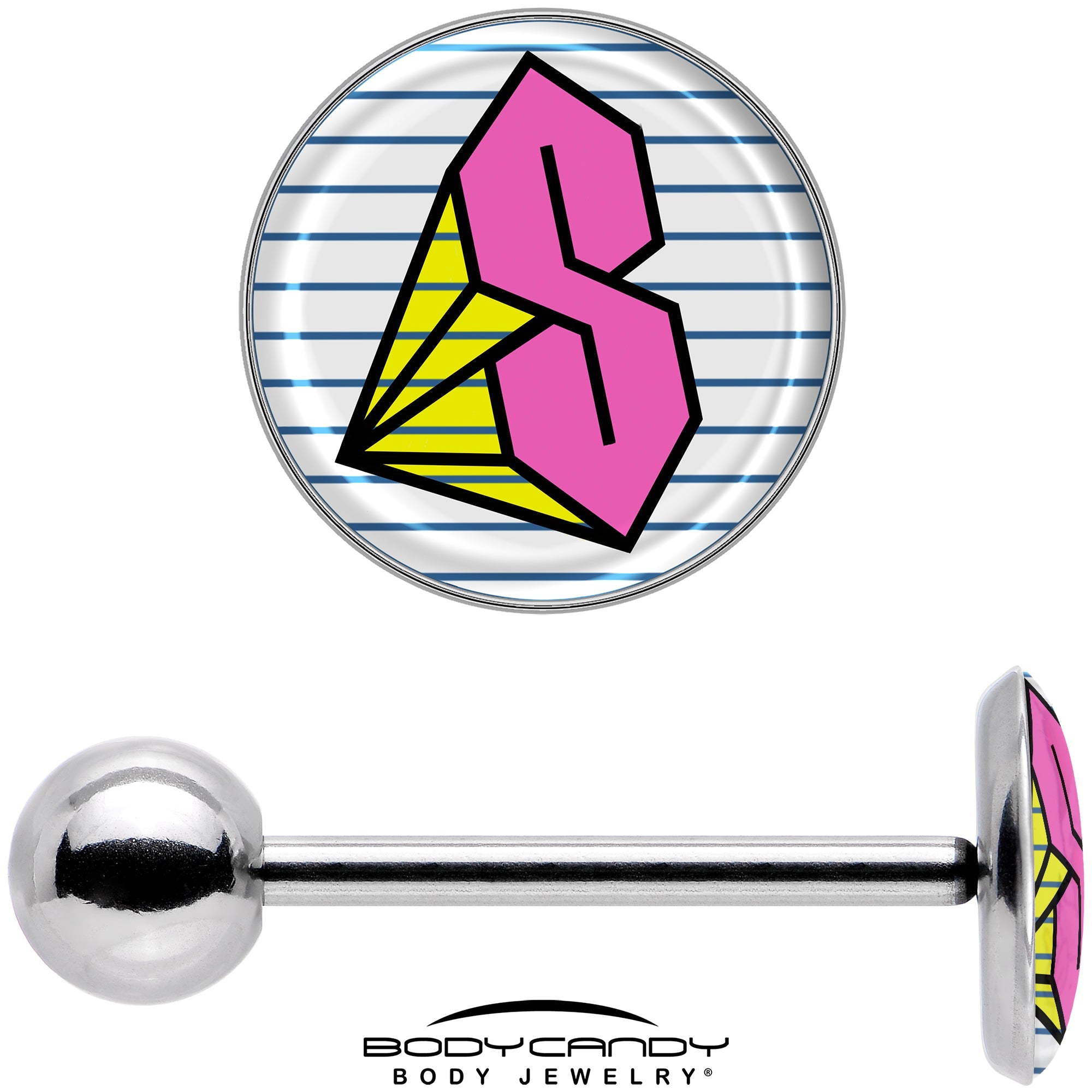BodyCandy Hot Pink Cool S Barbell Tongue Ring by Onyx O — in-use photo