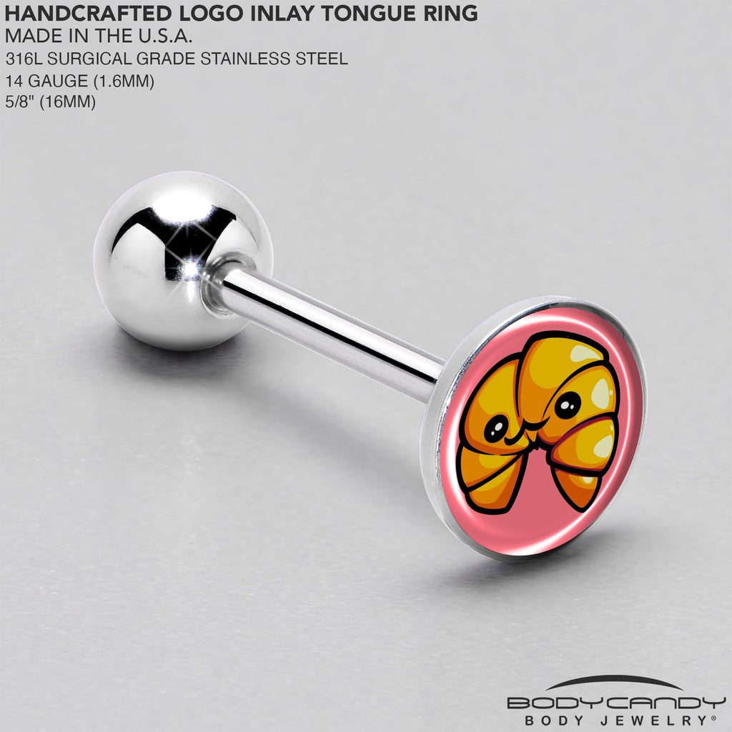 BodyCandy Quaso Croissant Barbell Tongue Ring by Onyx O — side view