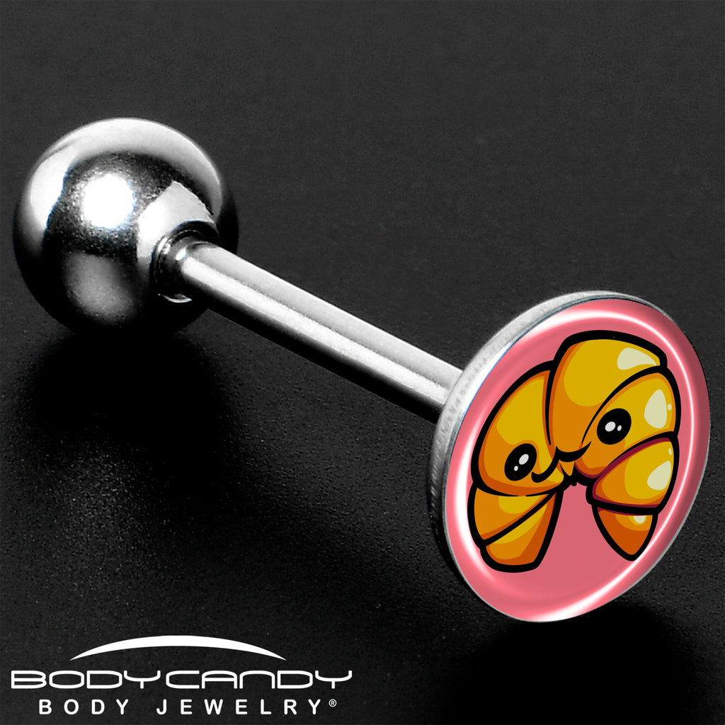 BodyCandy Quaso Croissant Barbell Tongue Ring by Onyx O — size reference