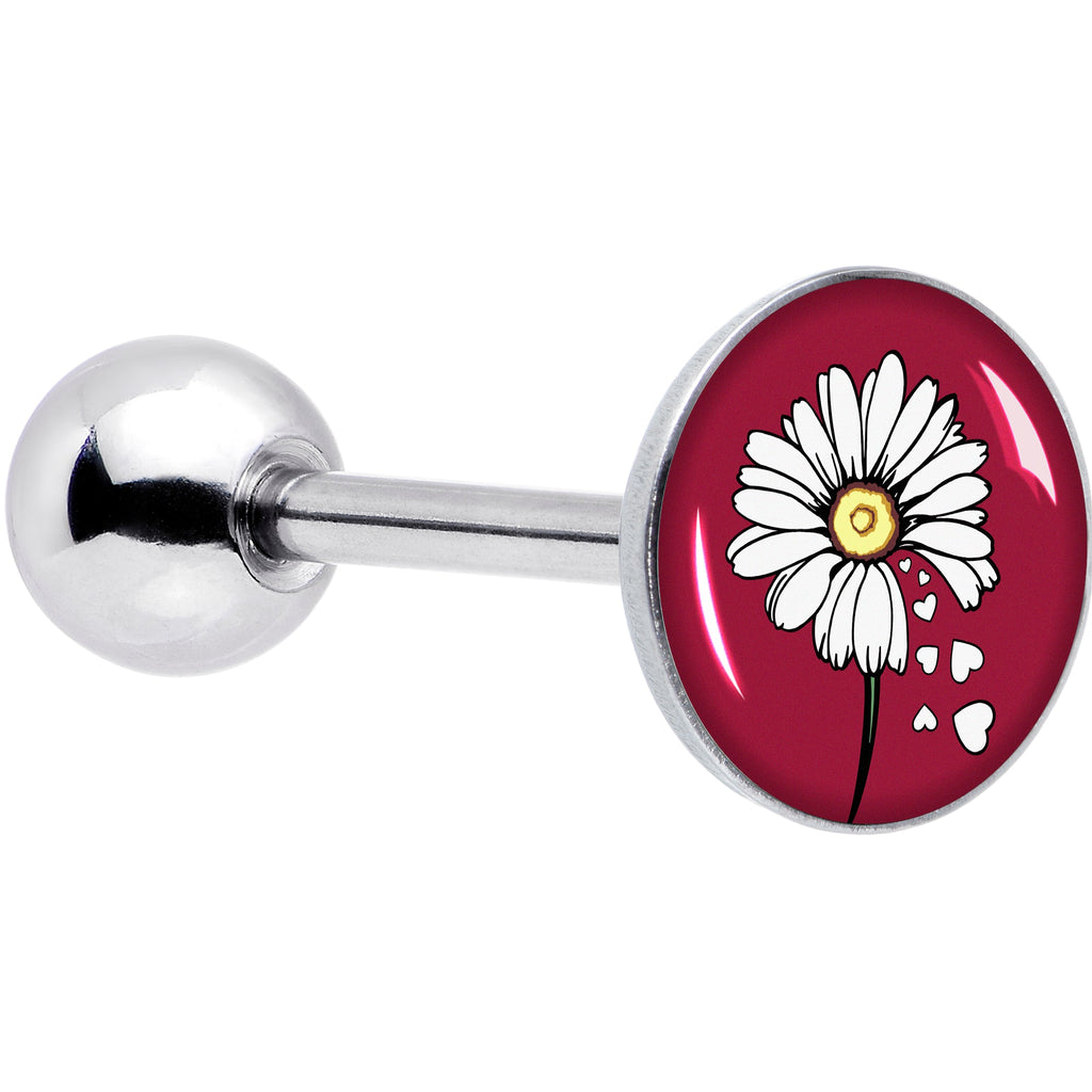 BodyCandy Love Me Not Flower Barbell Tongue Ring by Onyx O — main product shot